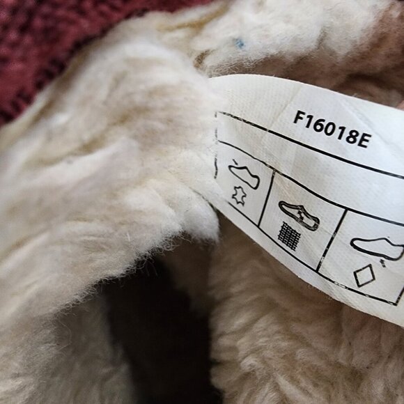 UGG Koolaburra Suede Leather Shearling Fur Lined Winter Boots Cranberry Size 4 - Picture 12 of 15